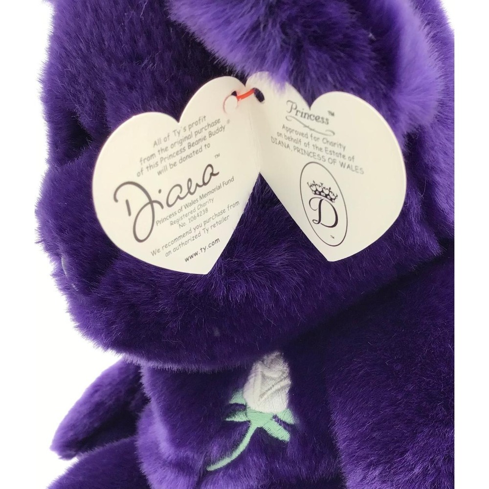 Ty Beanie Babies Princess Diana Plush Bears‎ 1997 PE Pellets Purple (3) Y2K Toys - Picture 15 of 16